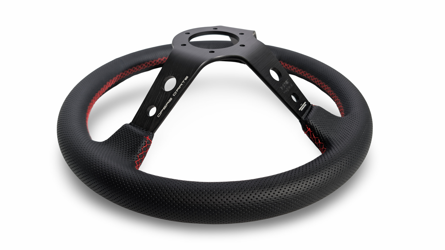 S1H - 350mm + 100mm - Steering Wheel - Red Stitch (Micro)