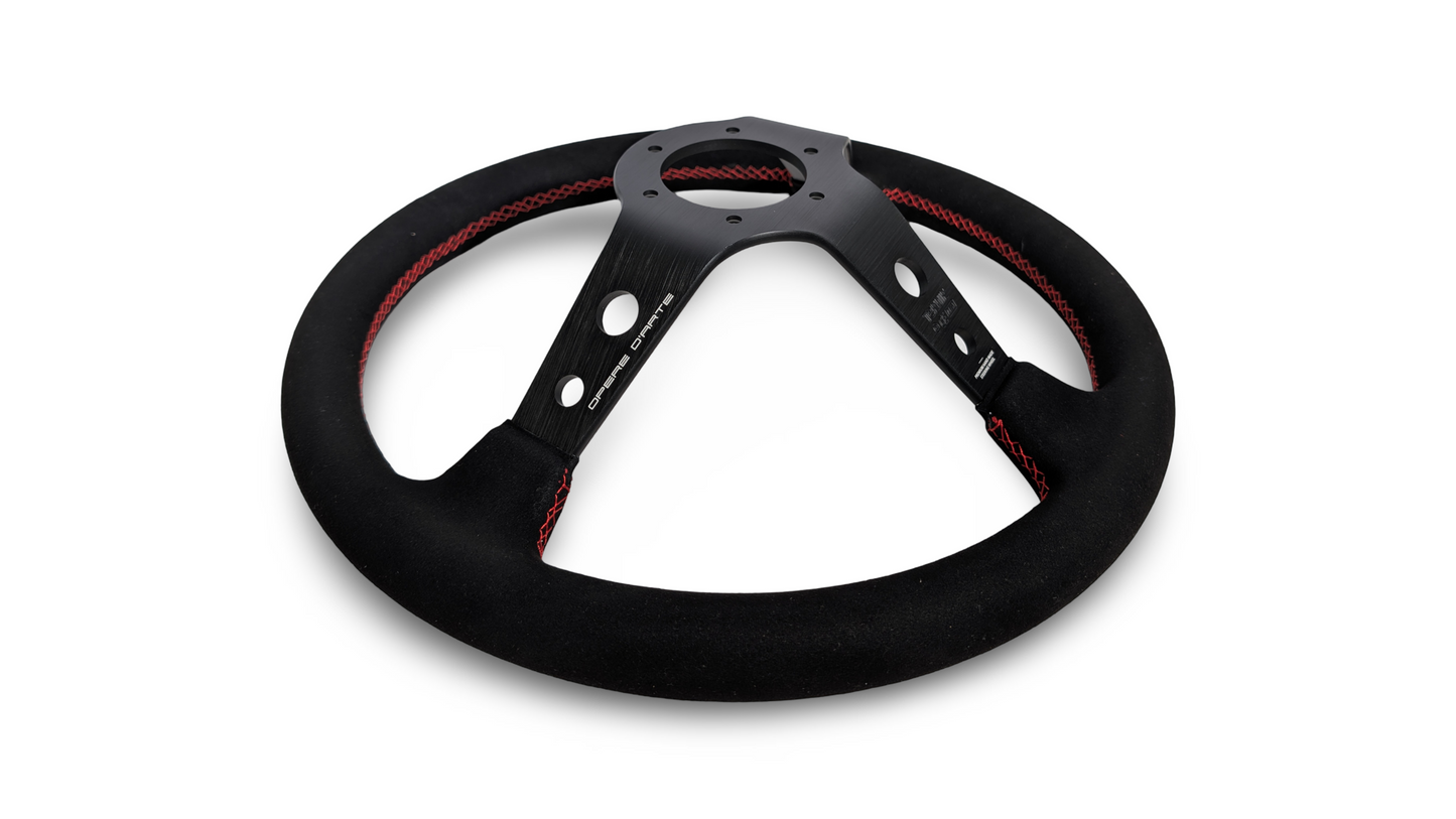 S1H - 350mm + 100mm - Steering Wheel - Red Stitch (Micro)
