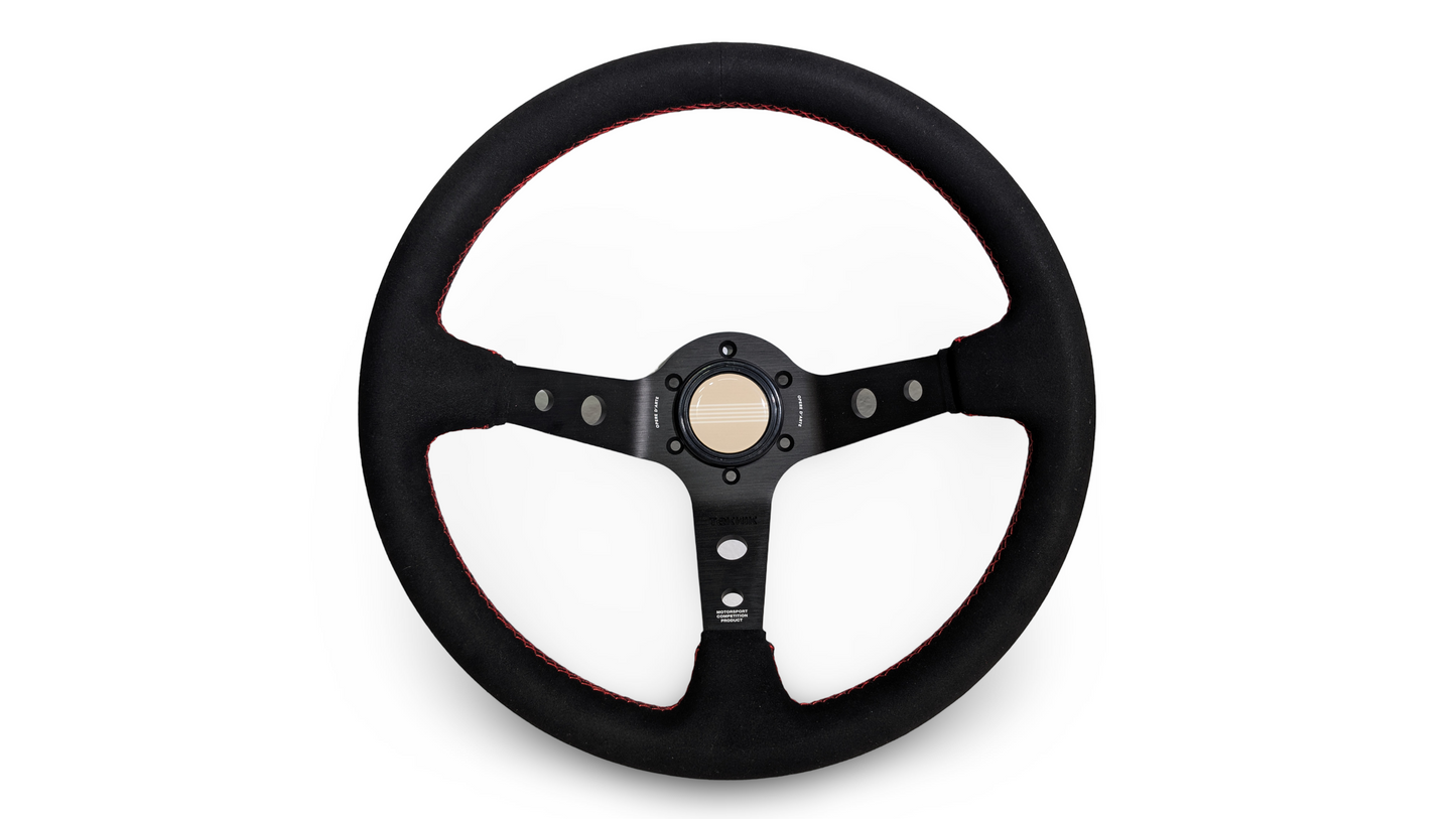 S1H - 350mm + 100mm - Steering Wheel - Red Stitch (Micro)