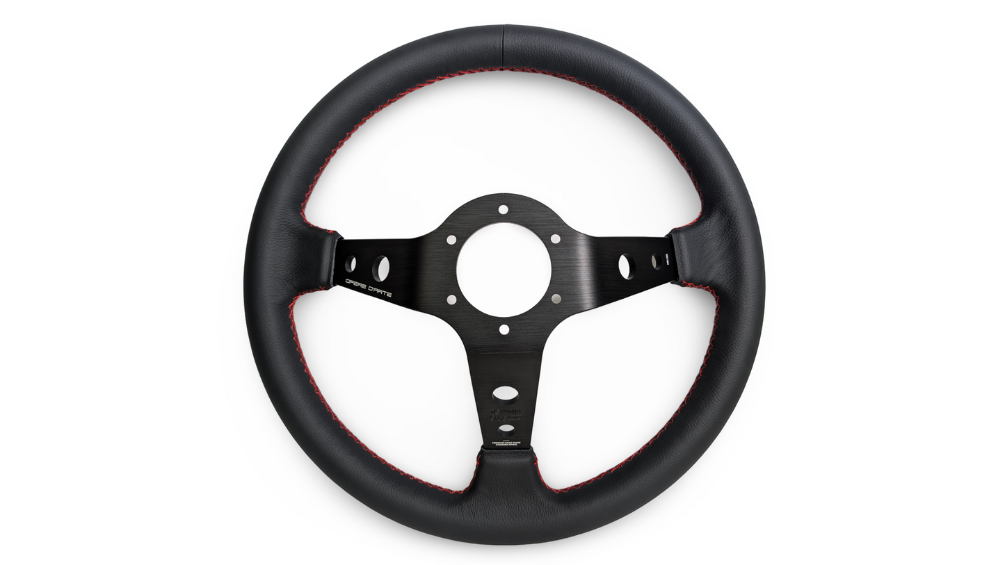 S1H - 350mm + 100mm - Steering Wheel - Red Stitch (Micro)