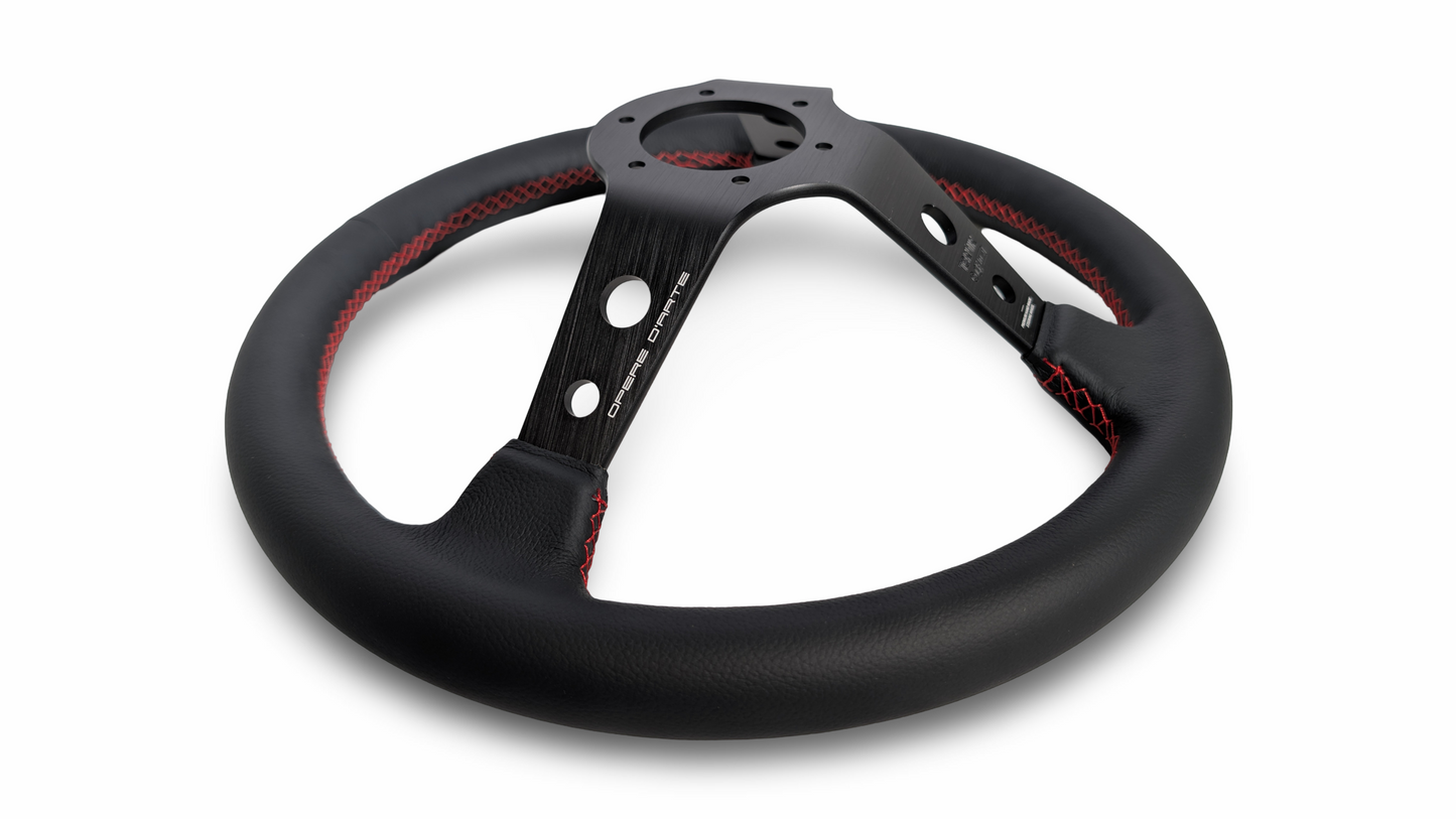S1H - 350mm + 100mm - Steering Wheel - Red Stitch (Micro)