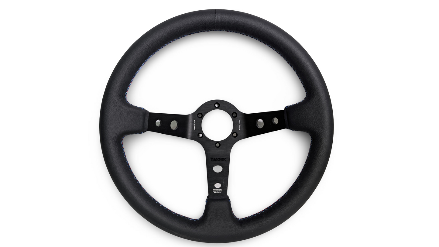 S1H - 350mm + 100mm - Steering Wheel - Tri-Color Stitch (Micro)