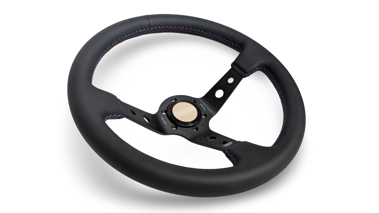 S1H - 350mm + 100mm - Steering Wheel - Tri-Color Stitch (Micro)