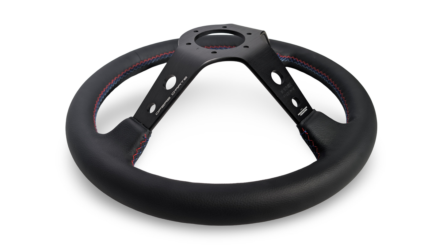 S1H - 350mm + 100mm - Steering Wheel - Tri-Color Stitch (Micro)
