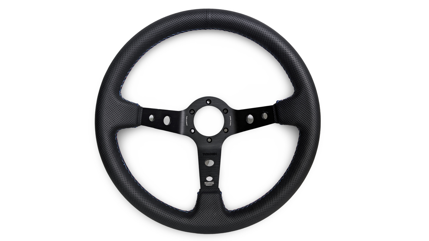S1H - 350mm + 100mm - Steering Wheel - Tri-Color Stitch (Micro)