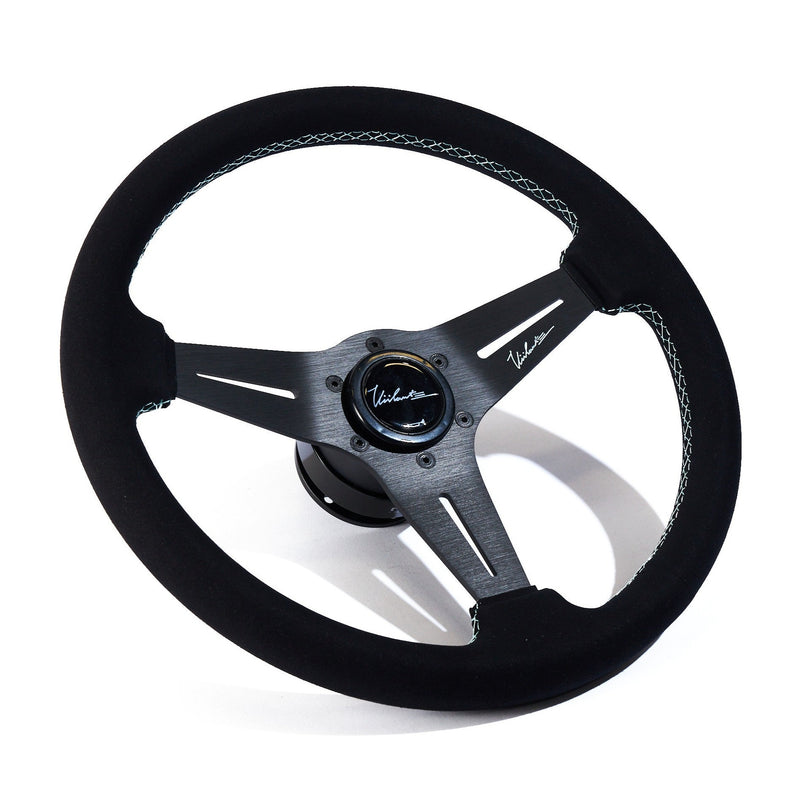 The Modena 350 - Genuine Alcantara + Mint Cross Stitch