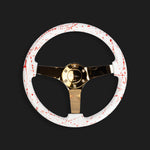 The Stefan 350 - Red Splatter 2.0 + Gold Chrome Spoke