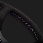 The Leggera 350 - Black Alcantara + Tri-Color Stitch + Blue Center Line