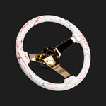 The Stefan 350 - Red Splatter 2.0 + Gold Chrome Spoke