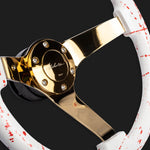 The Stefan 350 - Red Splatter 2.0 + Gold Chrome Spoke