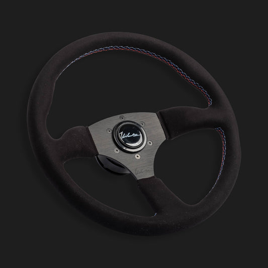 The Leggera 350 - Genuine Black Alcantara + Tri-Color Cross Stitch