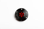 Sasuke Logo - Naruto Inspired - Horn Button - Red/Black