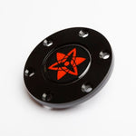 Sasuke Logo - Naruto Inspired - Horn Button - Red/Black