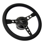 The Corsa 350 - Black Alcantara + Tri Color Cross Stitch