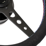 The Corsa 350 - Black Alcantara + Tri Color Cross Stitch