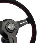 The Five One Six 330 (STLD) - Genuine Black Alcantara + Red Cross Stitch