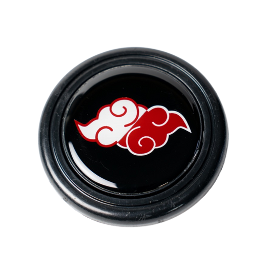 TWIN "AKATSUKI" CLOUDS - Naruto Inspired - HORN BUTTON - RED/WHITE/BLACK