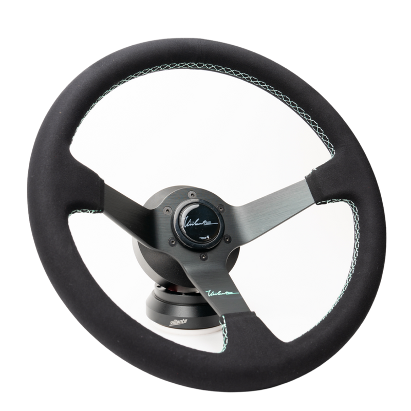 The Arketecto 350 - Genuine Black Alcantara + Mint Cross Stitch