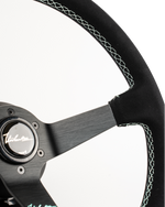 The Arketecto 350 - Genuine Black Alcantara + Mint Cross Stitch