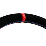 The Milgaus 350 - Black Alcantara + Tri-Color Stitch + Red Center Line
